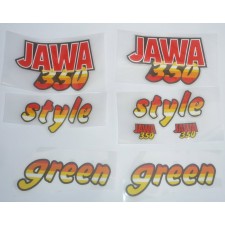 SAMOLEPKY SADA NA KAPOTÁŽ --- JAWA 350 GREEN STYLE